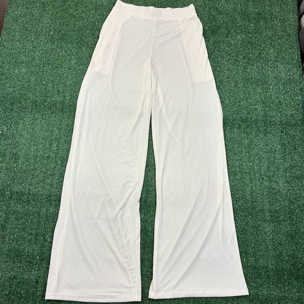 Y2K Brigitte Brianna Wide Ivory Cream Leg Pants Small